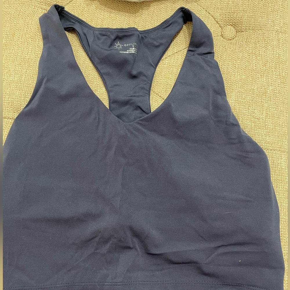 Navy blue aerie workout top
